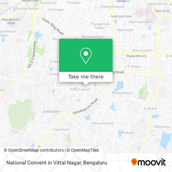 National Convent in Vittal Nagar map