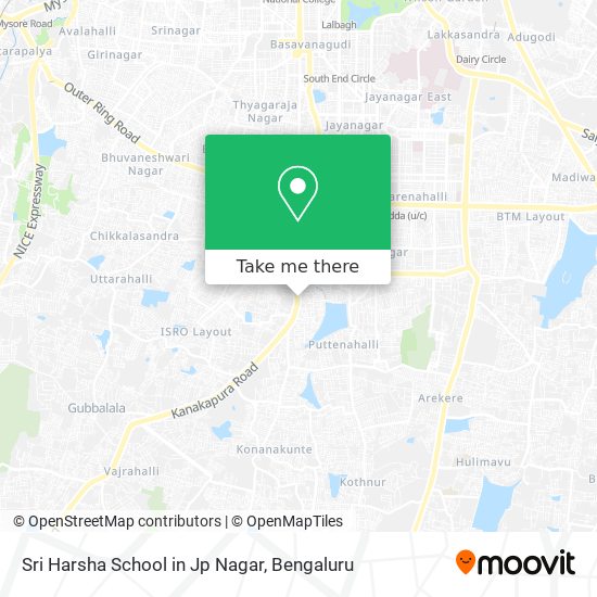 Sri Harsha School in Jp Nagar map