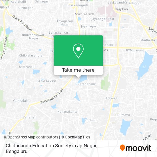 Chidananda Education Society in Jp Nagar map