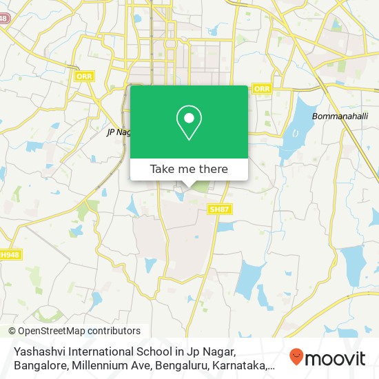 Yashashvi International School in Jp Nagar, Bangalore, Millennium Ave, Bengaluru, Karnataka, India map