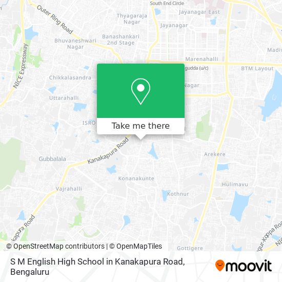 S M English High School in Kanakapura Road map