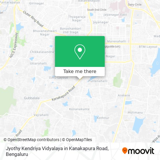 Jyothy Kendriya Vidyalaya in Kanakapura Road map