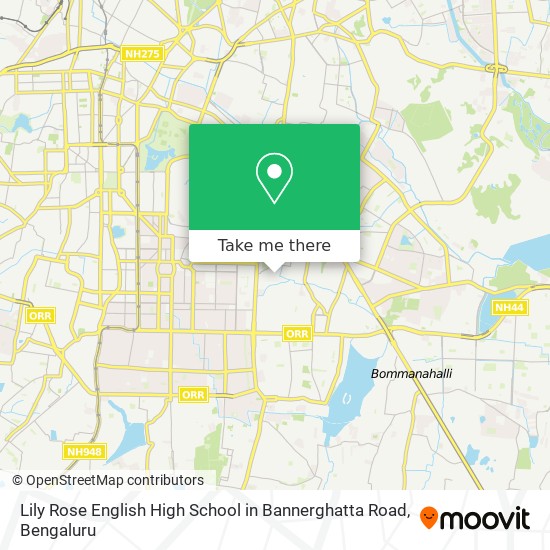 Lily Rose English High School in Bannerghatta Road map