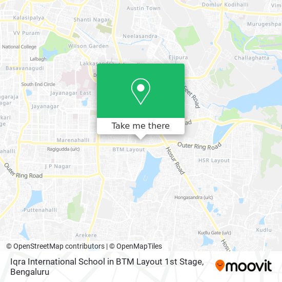 Iqra International School in BTM Layout 1st Stage map