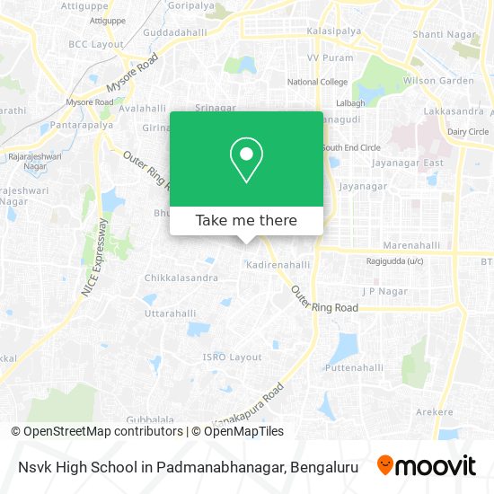 Nsvk High School in Padmanabhanagar map