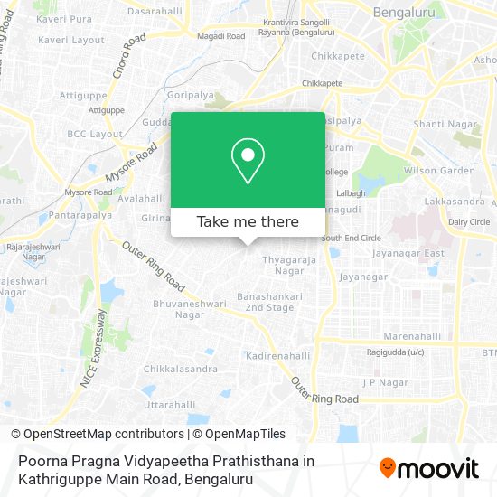 Poorna Pragna Vidyapeetha Prathisthana in Kathriguppe Main Road map