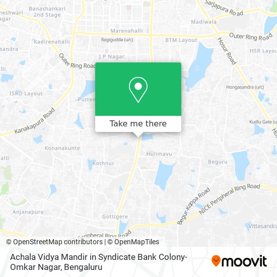 Achala Vidya Mandir in Syndicate Bank Colony-Omkar Nagar map