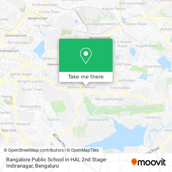 Bangalore Public School in HAL 2nd Stage-Indiranagar map