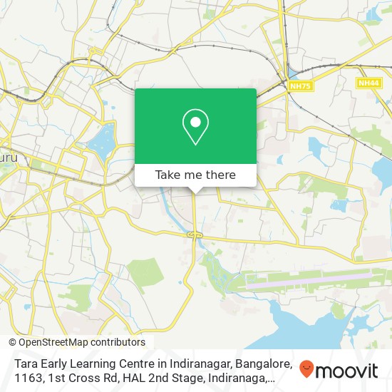 Tara Early Learning Centre in Indiranagar, Bangalore, 1163, 1st Cross Rd, HAL 2nd Stage, Indiranaga map
