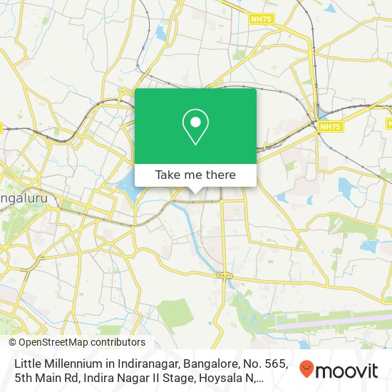 Little Millennium in Indiranagar, Bangalore, No. 565, 5th Main Rd, Indira Nagar II Stage, Hoysala N map