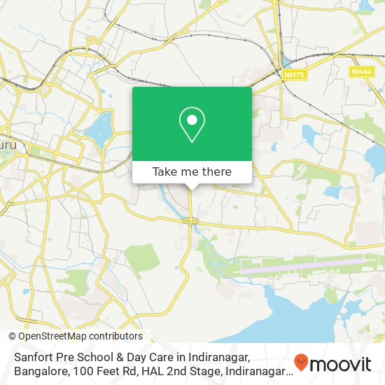 Sanfort Pre School & Day Care in Indiranagar, Bangalore, 100 Feet Rd, HAL 2nd Stage, Indiranagar, B map