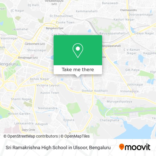 Sri Ramakrishna High School in Ulsoor map