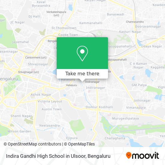 Indira Gandhi High School in Ulsoor map