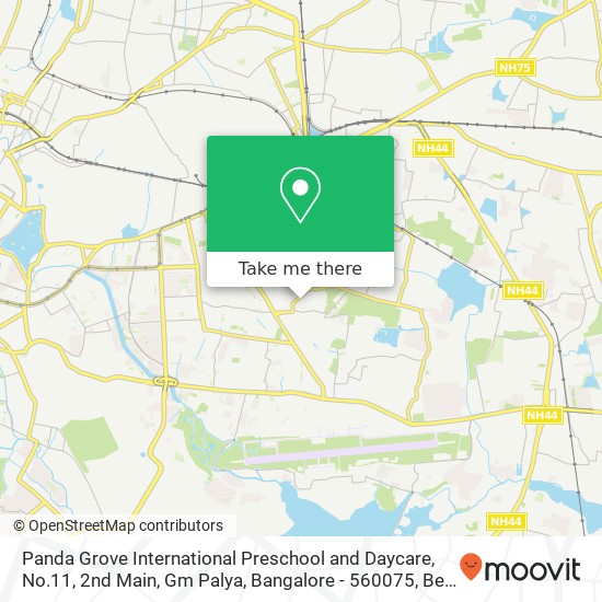 Panda Grove International Preschool and Daycare, No.11, 2nd Main, Gm Palya, Bangalore - 560075, Beh map