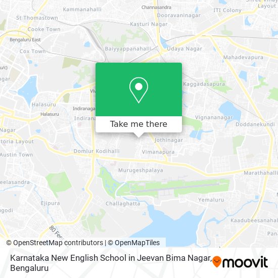 Karnataka New English School in Jeevan Bima Nagar map