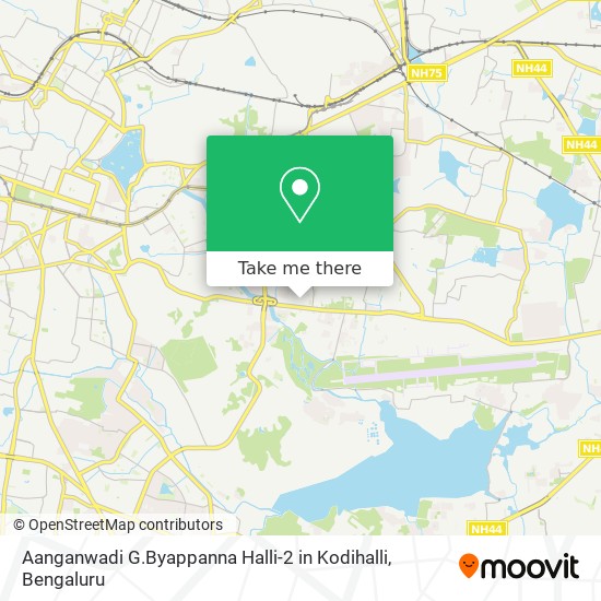 Aanganwadi G.Byappanna Halli-2 in Kodihalli map