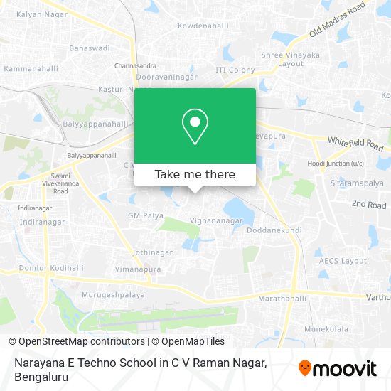 Narayana E Techno School in C V Raman Nagar map