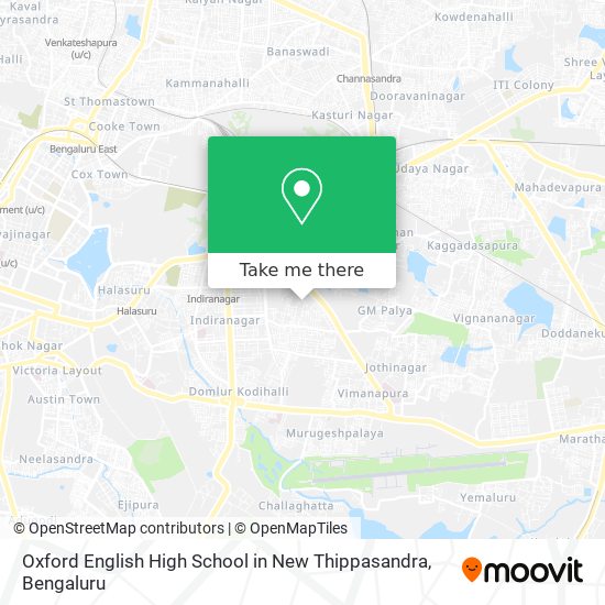 Oxford English High School in New Thippasandra map