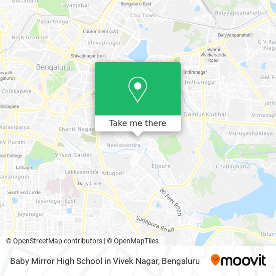 Baby Mirror High School in Vivek Nagar map