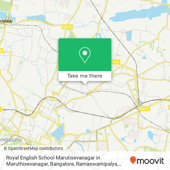 Royal English School Marutisevanagar in Maruthisevanagar, Bangalore, Ramaswamipalya, Lingarajapuram map