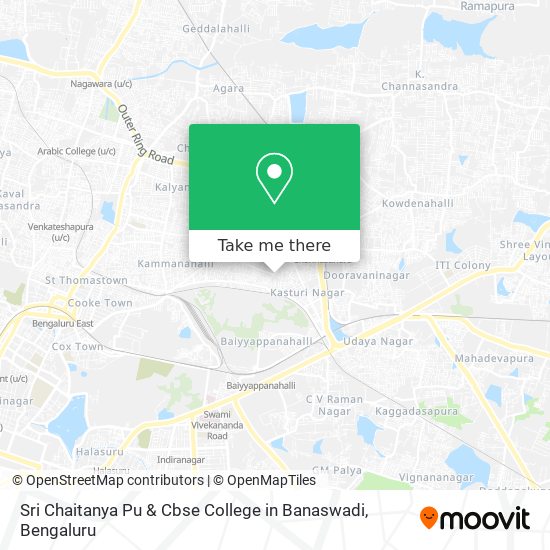 Sri Chaitanya Pu & Cbse College in Banaswadi map