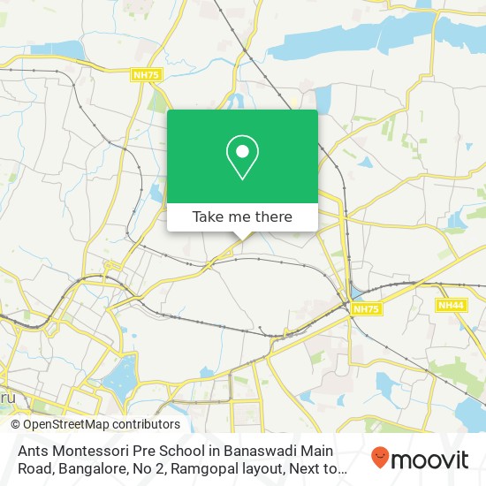 Ants Montessori Pre School in Banaswadi Main Road, Bangalore, No 2, Ramgopal layout, Next to Deewan map