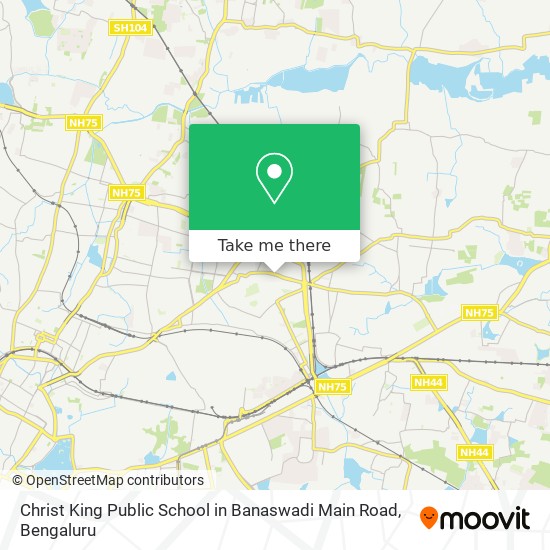 Christ King Public School in Banaswadi Main Road map