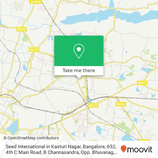 Seed International in Kasturi Nagar, Bangalore, 652, 4th C Main Road, B Channasandra, Opp. Bhuvanag map