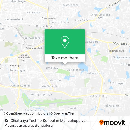 Sri Chaitanya Techno School in Malleshapalya-Kaggadasapura map