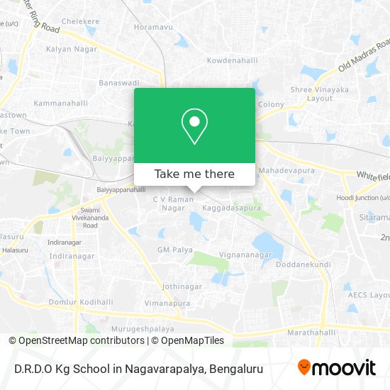 D.R.D.O Kg School in Nagavarapalya map