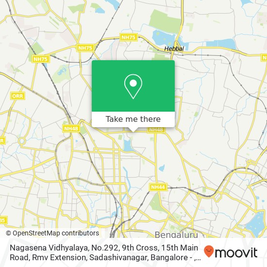 Nagasena Vidhyalaya, No.292, 9th Cross, 15th Main Road, Rmv Extension, Sadashivanagar, Bangalore - map