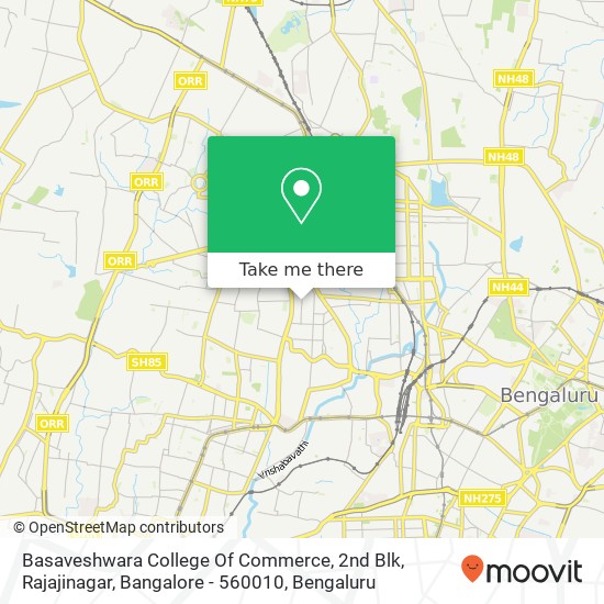 Basaveshwara College Of Commerce, 2nd Blk, Rajajinagar, Bangalore - 560010 map