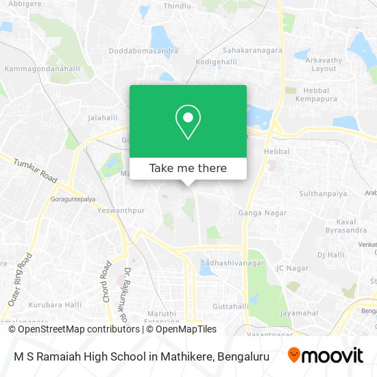 M S Ramaiah High School in Mathikere map