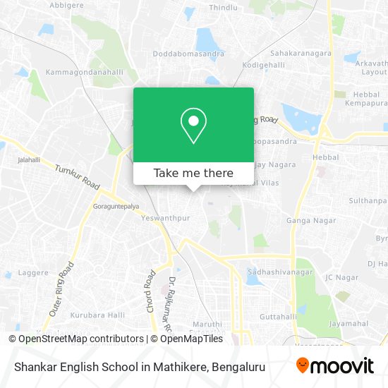 Shankar English School in Mathikere map