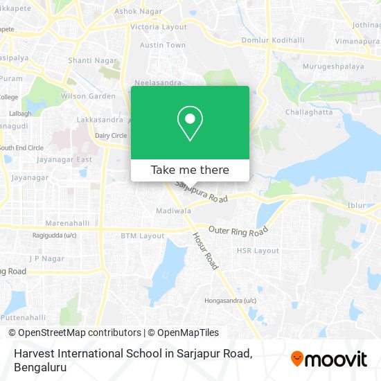 Harvest International School in Sarjapur Road map