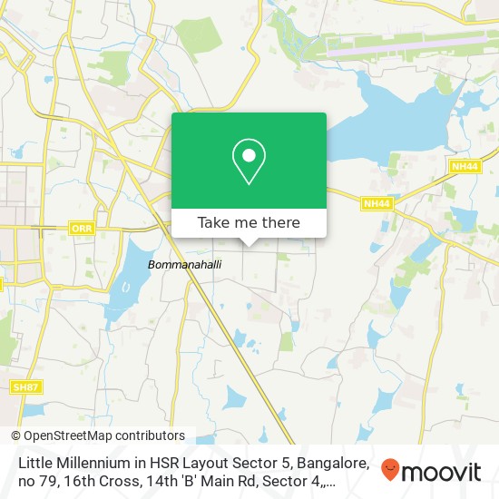 Little Millennium in HSR Layout Sector 5, Bangalore, no 79, 16th Cross, 14th 'B' Main Rd, Sector 4, map