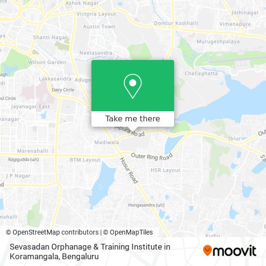 Sevasadan Orphanage & Training Institute in Koramangala map
