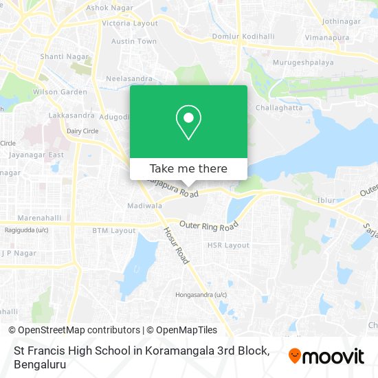 St Francis High School in Koramangala 3rd Block map
