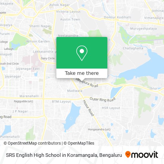 SRS English High School in Koramangala map