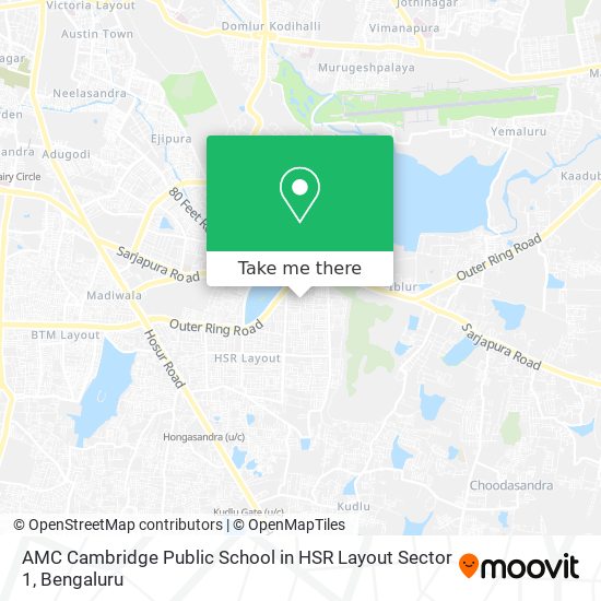 AMC Cambridge Public School in HSR Layout Sector 1 map
