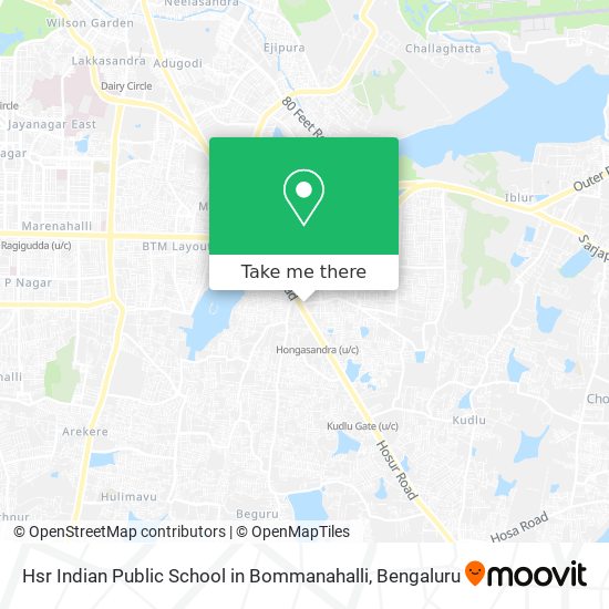 Hsr Indian Public School in Bommanahalli map