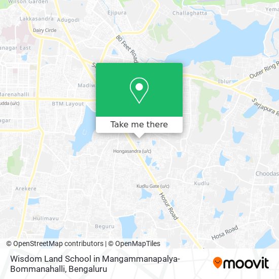 Wisdom Land School in Mangammanapalya-Bommanahalli map