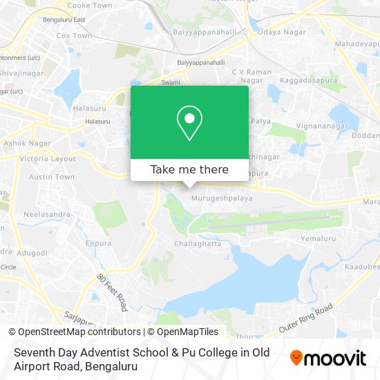 Seventh Day Adventist School & Pu College in Old Airport Road map