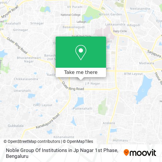 Noble Group Of Institutions in Jp Nagar 1st Phase map