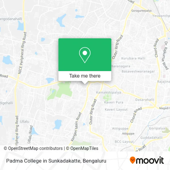 Padma College in Sunkadakatte map