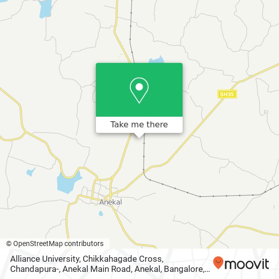 Alliance University, Chikkahagade Cross, Chandapura-, Anekal Main Road, Anekal, Bangalore, Karnatak map