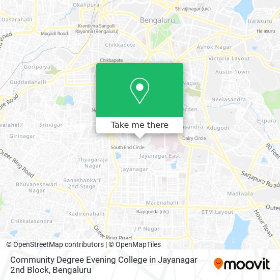 Community Degree Evening College in Jayanagar 2nd Block map