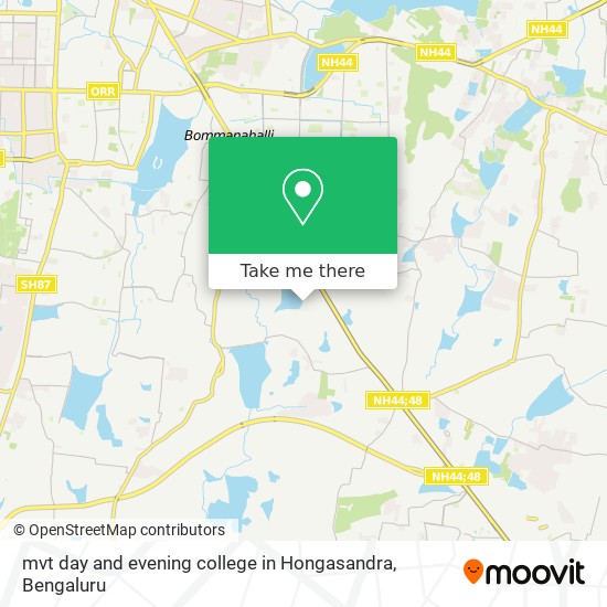 mvt day and evening college in Hongasandra map