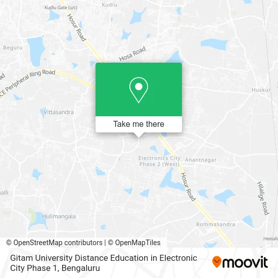 Gitam University Distance Education in Electronic City Phase 1 map