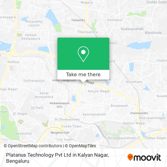 Platanus Technology Pvt Ltd in Kalyan Nagar map